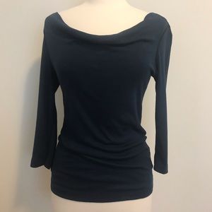 Three Dots Drape Neck Top